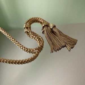 JCrew gold colored tassle necklace